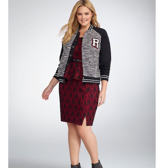 REBEL WILSON FOR TORRID LETTERMAN BOMBER JACKET - Picture 2 of 8